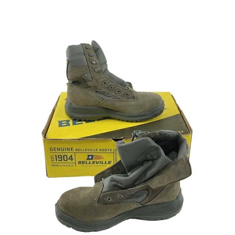 Belleville 610ST Steel Toe Men's Boot Size 6.5R NWT's Suede Boots NIB GREEN SAGE